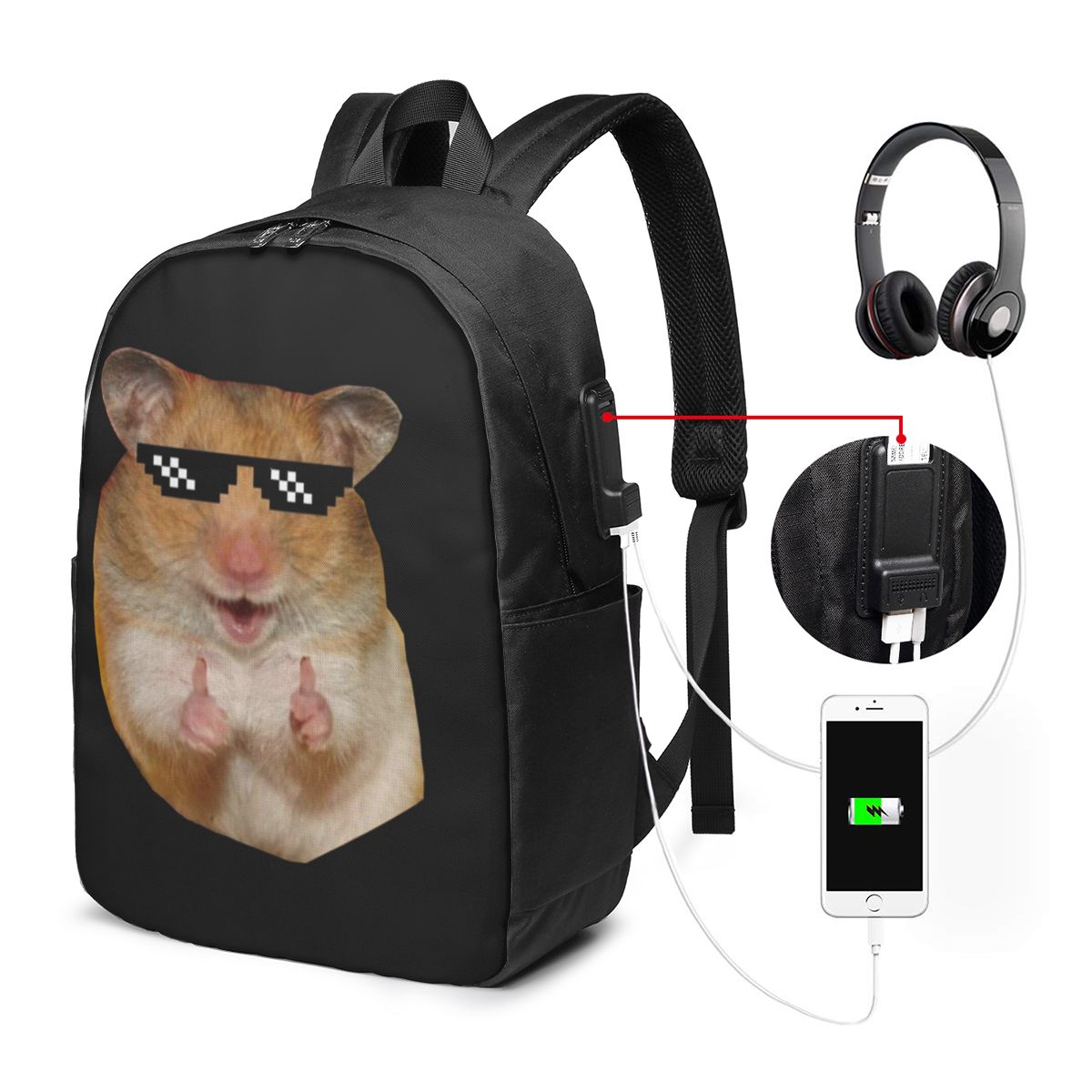Laptop Bag - Lustiger Hamster-Rucksack, Reisetasche für Notebooks, Computer,