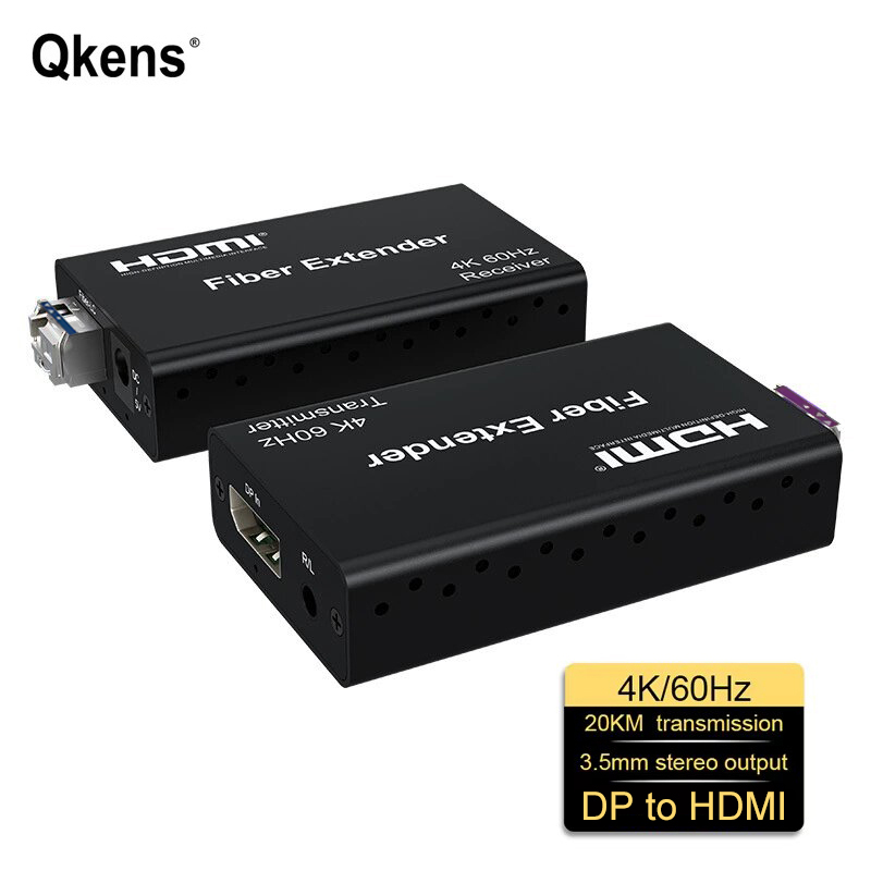 Hdmi Cable - 4K 60Hz DisplayPort-zu-HDMI-Extender über Glasfaser-LC-Kabel 20