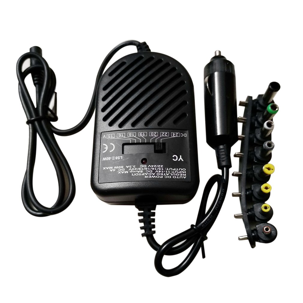 Laptop Charger - Universelles 80W Tragbares Ladegerät LED Auto-Adapter