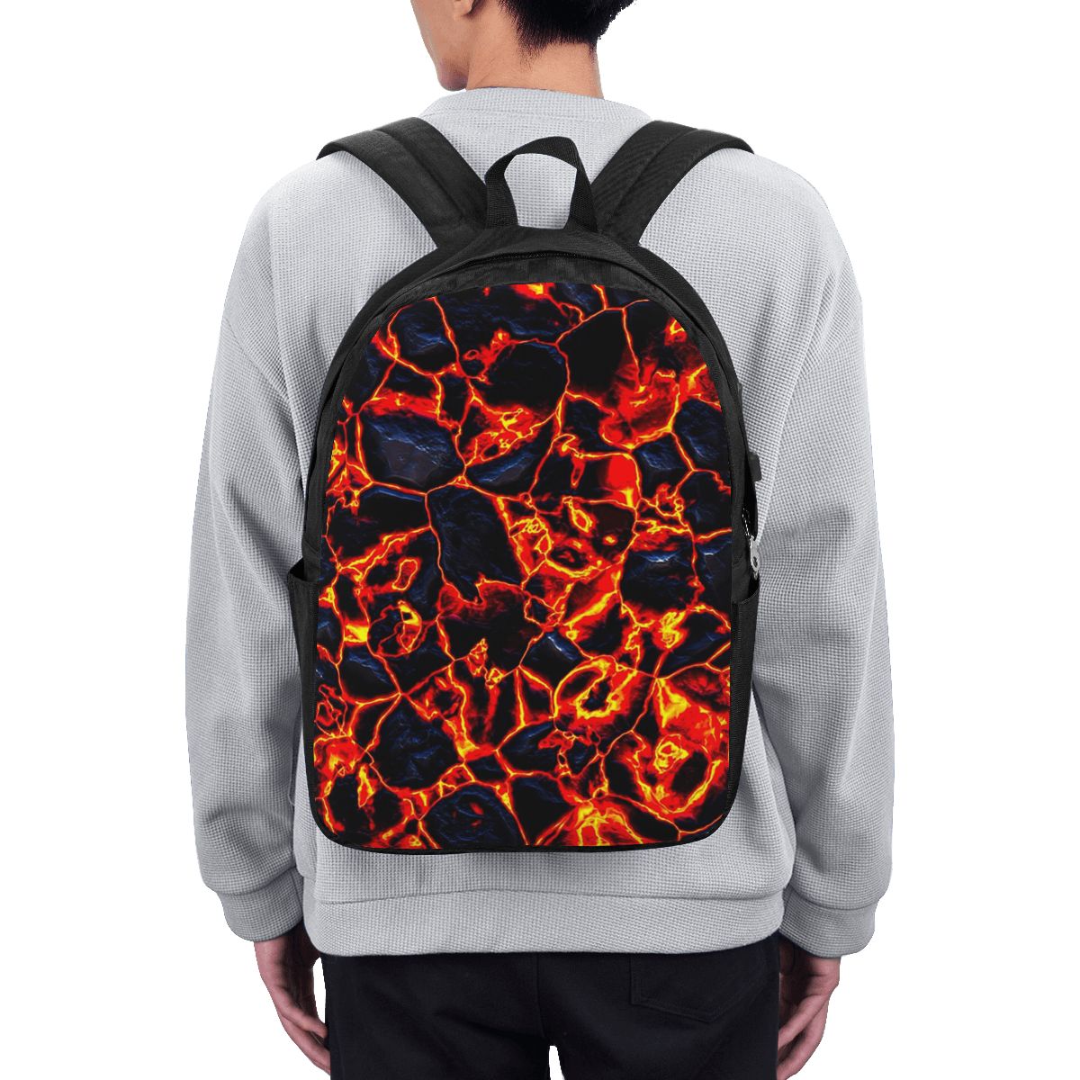 Laptop Bag - Magma-Vulkan-Lava-Feuer-Rucksack, Reise-Notebook-Tasche, Computer-Studenten-Schultasche, Laptop-Umhängetaschen für Männer