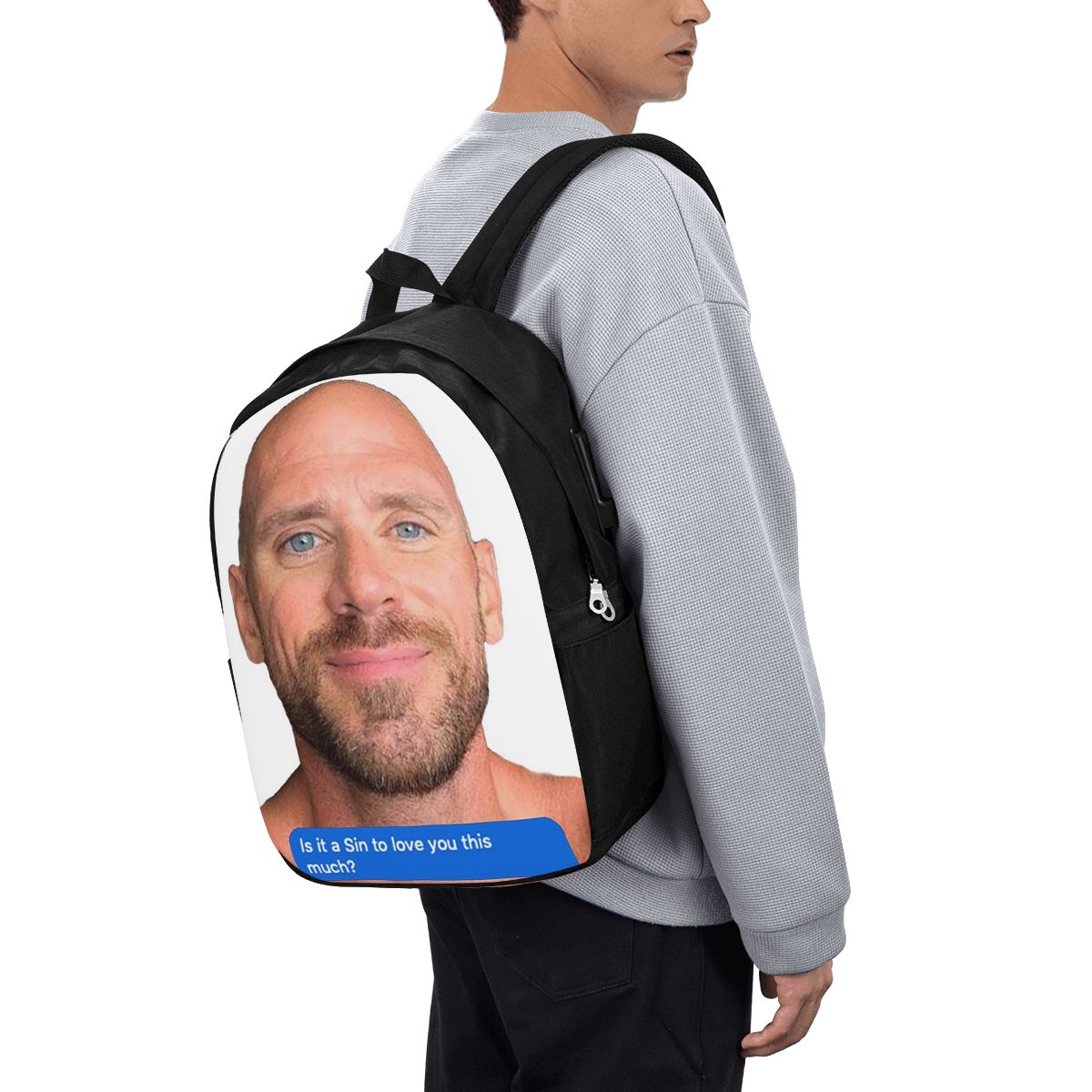 Laptop Bag - Johnny Sins Flirty Text Bubble Rucksack,