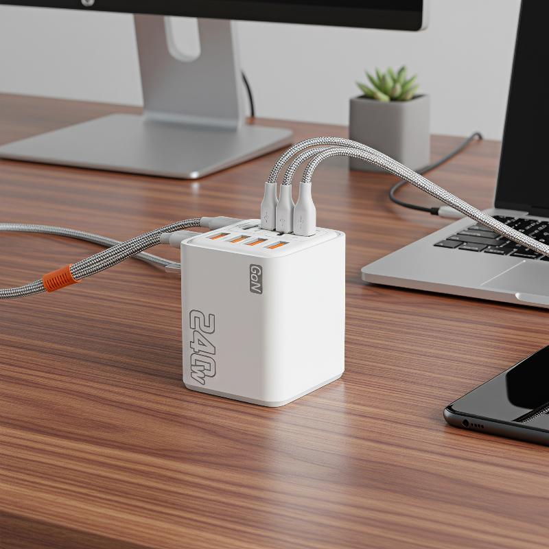Laptop Charger - 240W GaN USB-C Ladegerät 8-in-1 Schnelllade-Netzadapter