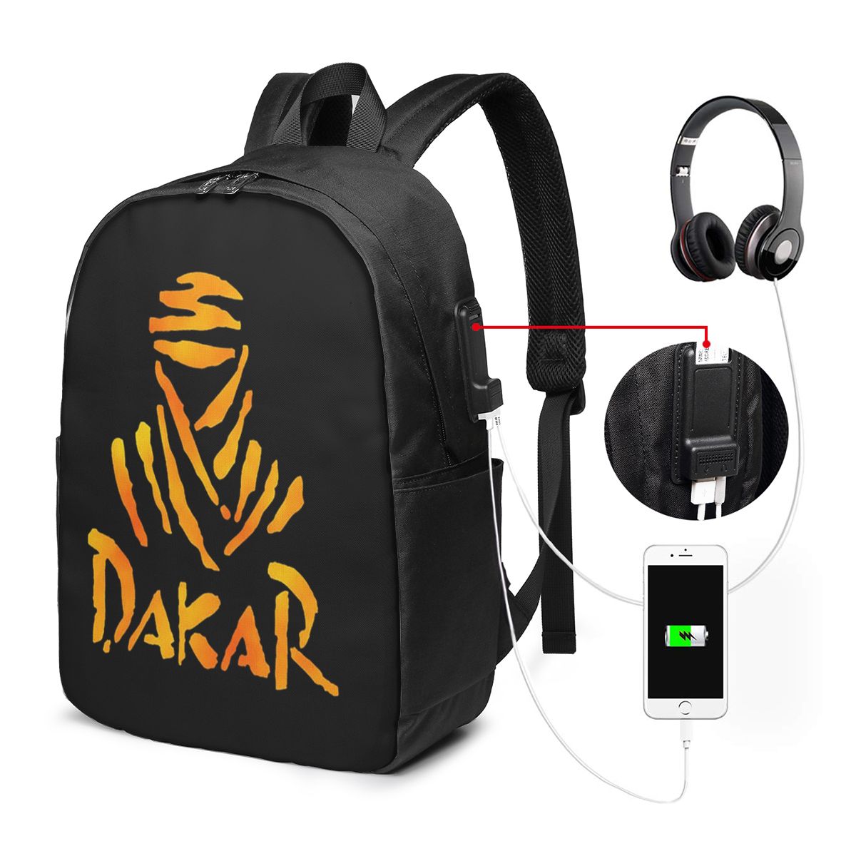 Laptop Bag - Dakar Rally Motorrad-Rucksack, Reise-Notebook-Tasche, Computer-Tasche für