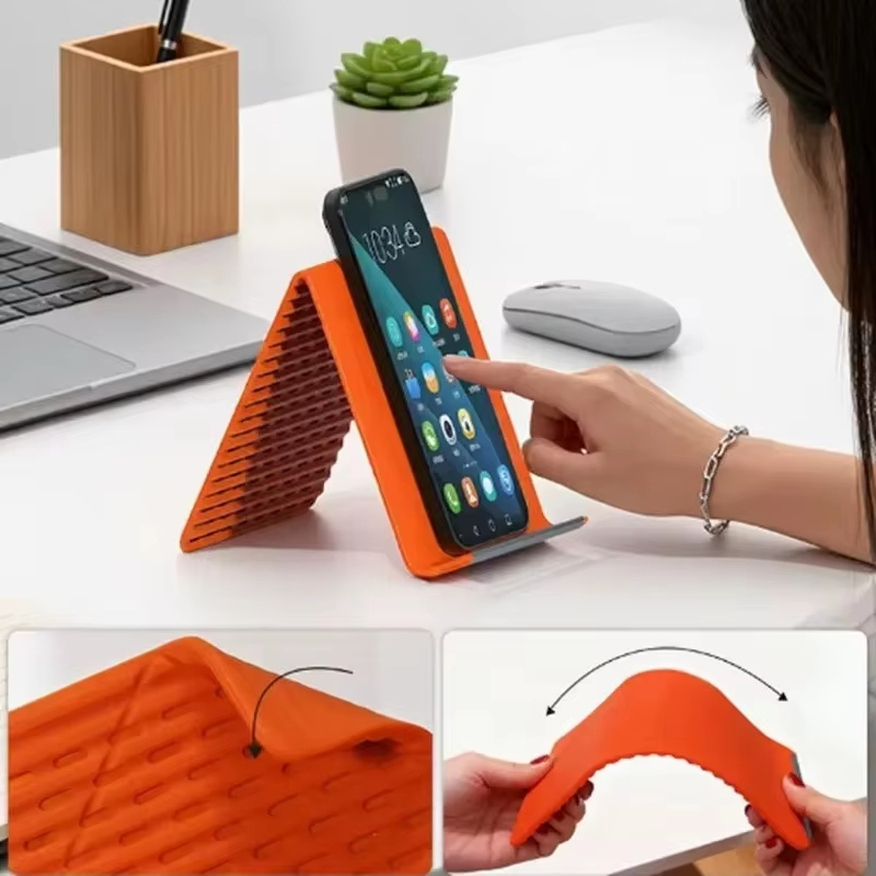 Laptop Stand - Verstellbarer, flexibler, zusammenklappbarer Silikon-Handyhalter mit mehreren