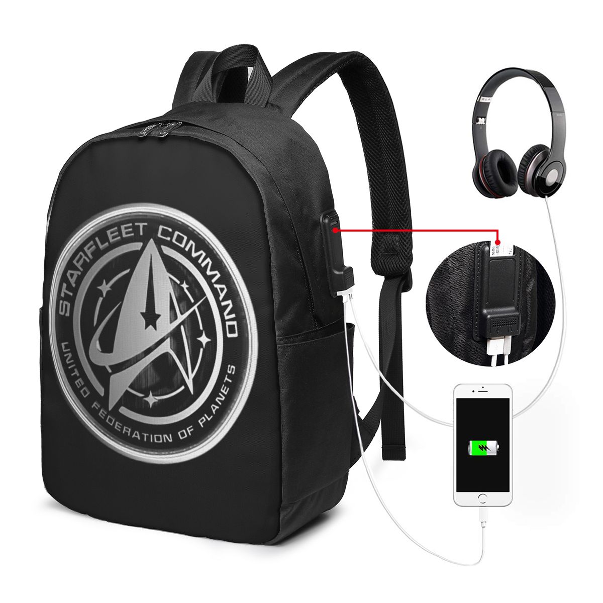 Laptop Original Accessories - Star Treks Science-Fiction-TV-Serie Rucksack, Reisetasche für