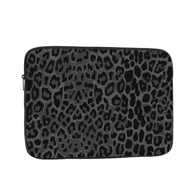 Laptop Sleeve - Schwarze Leoparden-Laptop-Hülle, Business-Aktentasche, Schutzhülle, stoßfest, wasserabweisend,