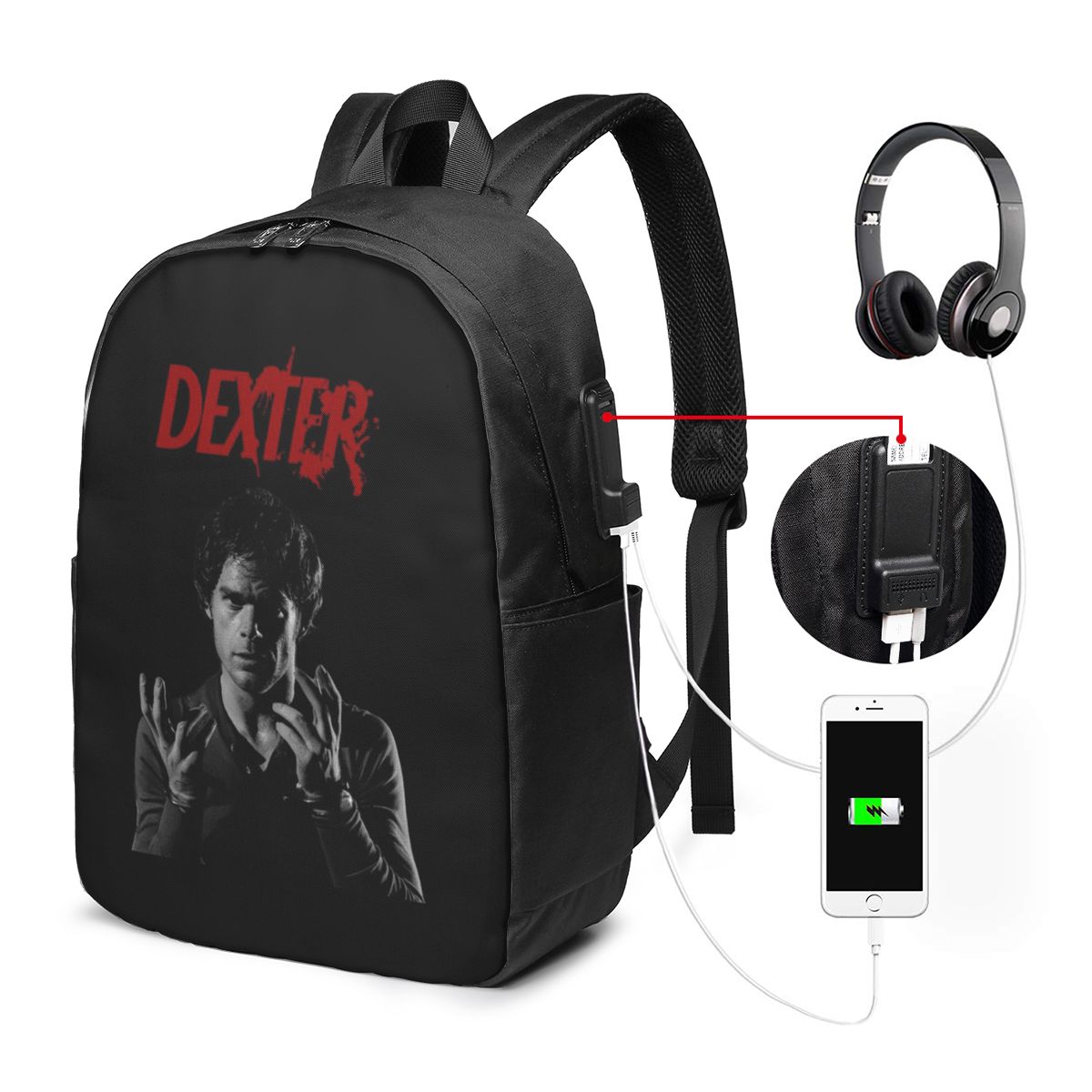 Laptop Bag - Movie Dexter Morgan Rucksack, Reisetasche für