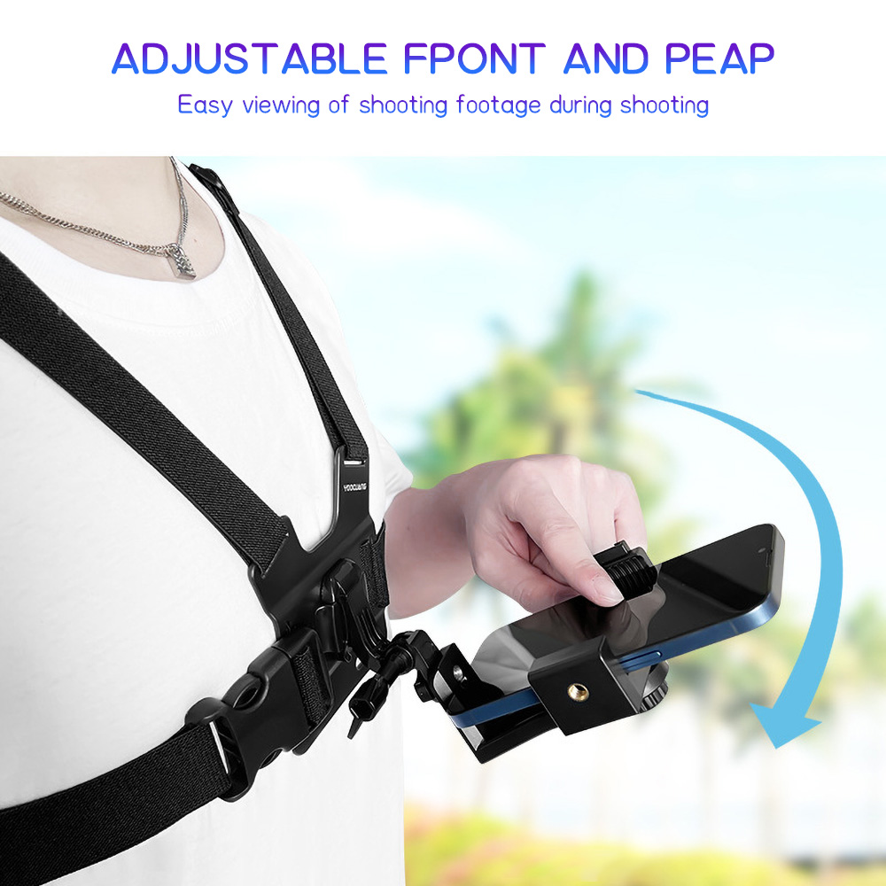 Laptop Stand - Brustmontierter Telefonhalter Verstellbare Elastische Brust-Telefonhalterung 360°