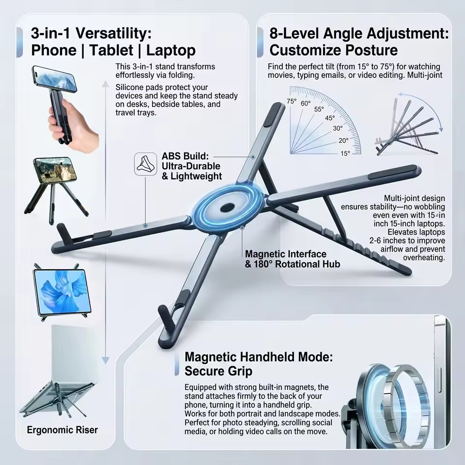 Tragbarer Magnetischer Handyha – Laptop Stand Bewertung und Preis