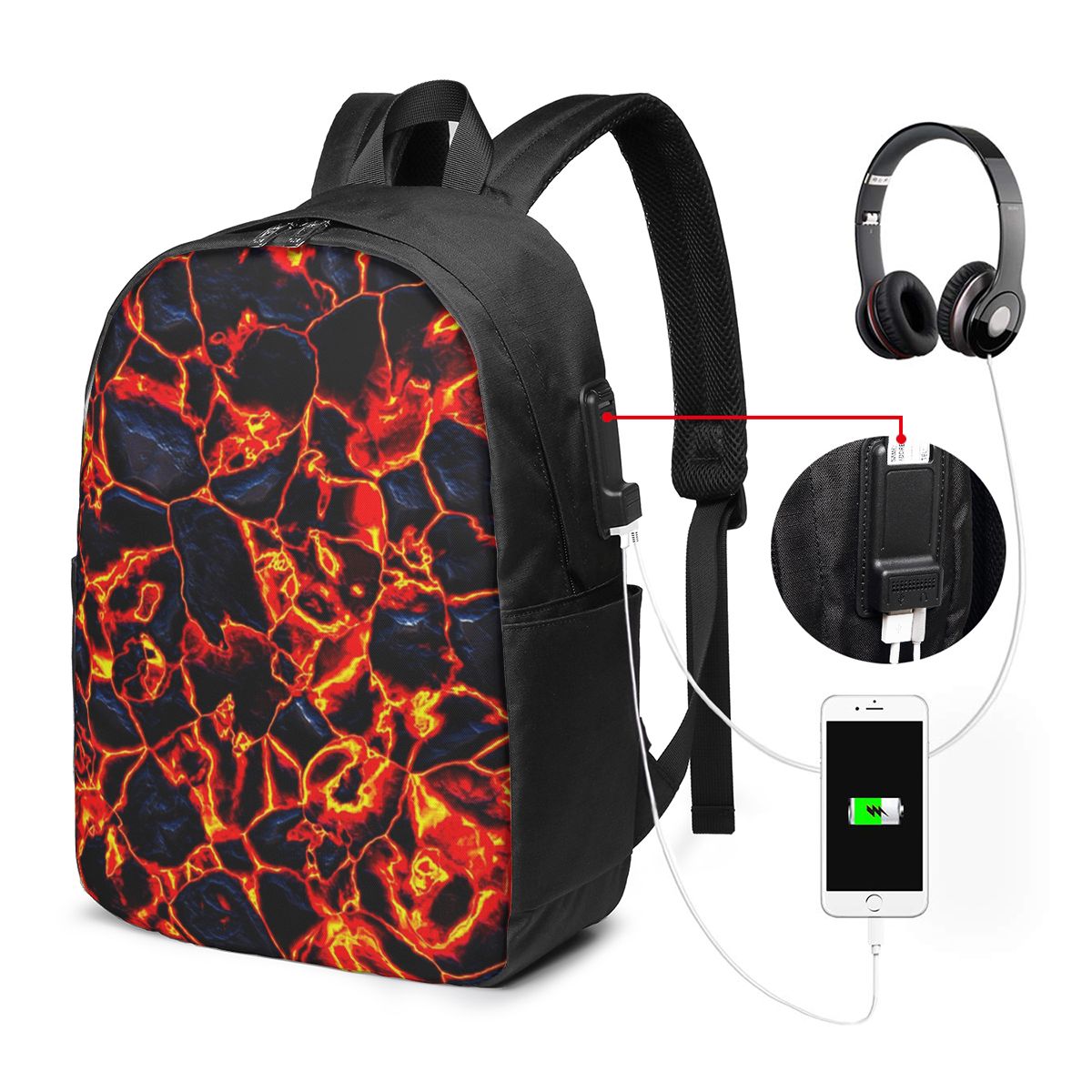Magma-Vulkan-Lava-Feuer-Rucksa – Laptop Bag Bewertung und Preis