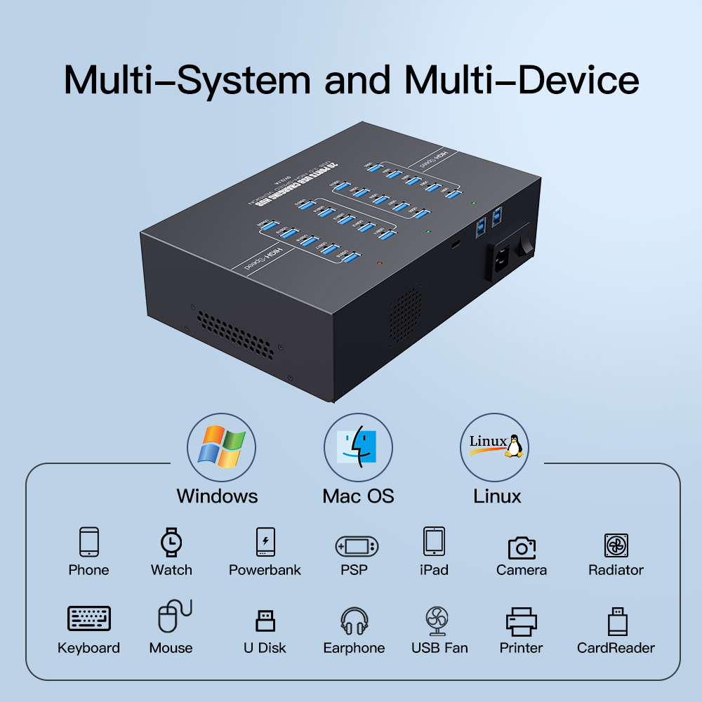 20-Port USB 3.0 Ladehub mit Sy – Usb Hub Bewertung und Preis