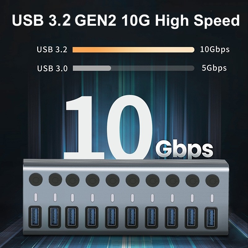 USB 3.0 Hub mit 10 Anschlüssen – Usb Hub Bewertung und Preis