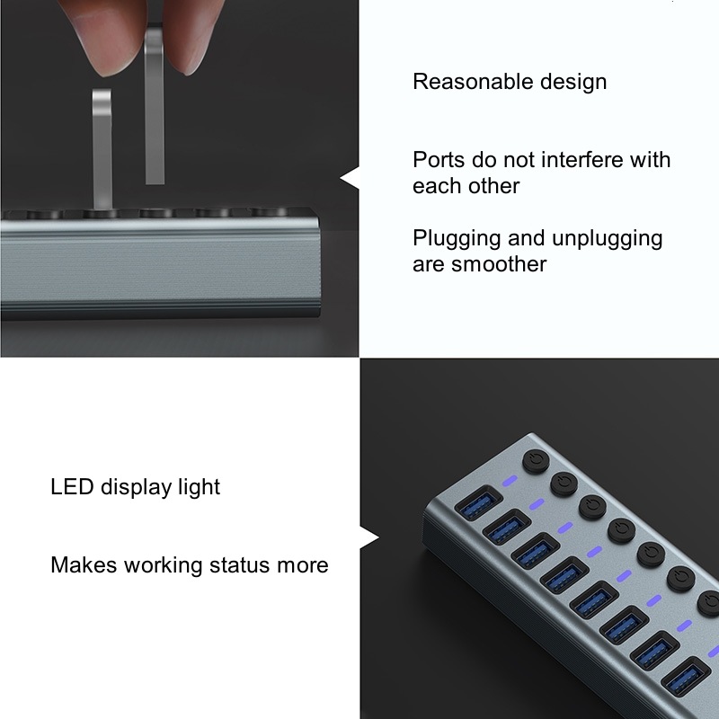 USB 3.0 Hub mit 10 Anschlüssen – Usb Hub Bewertung und Preis