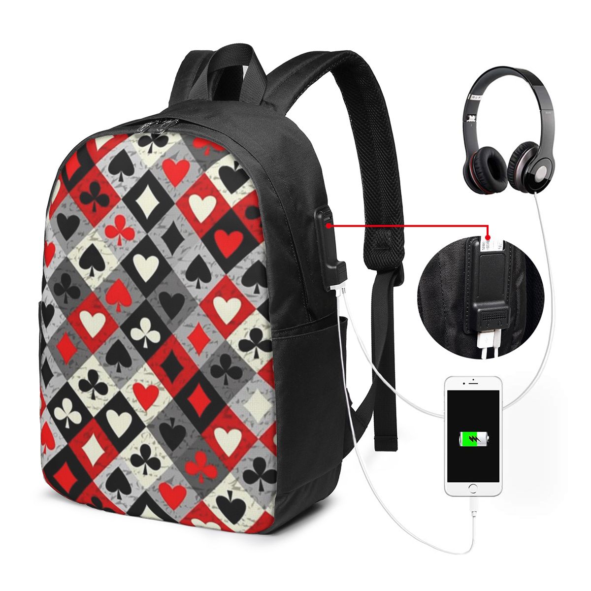 Rucksack mit Spielkarten-Poker – Laptop Bag Bewertung und Preis