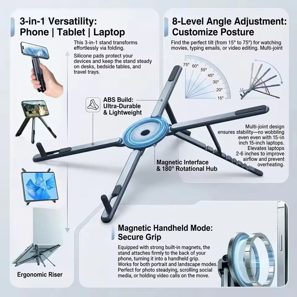 Tragbarer Magnetischer Handyha – Laptop Stand Bewertung und Preis
